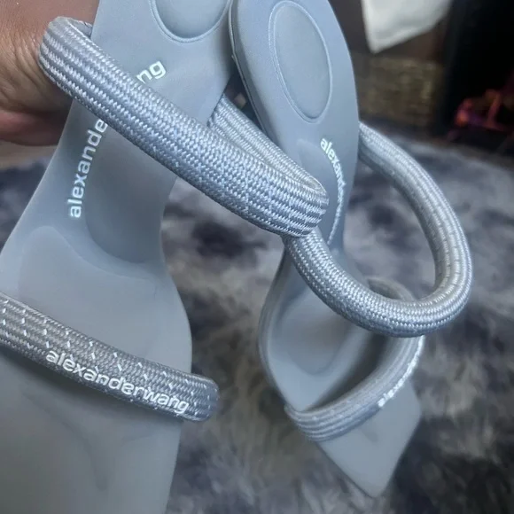 Alexander Wang Metallic Gray Strappy Heels - Picture 1 of 3
